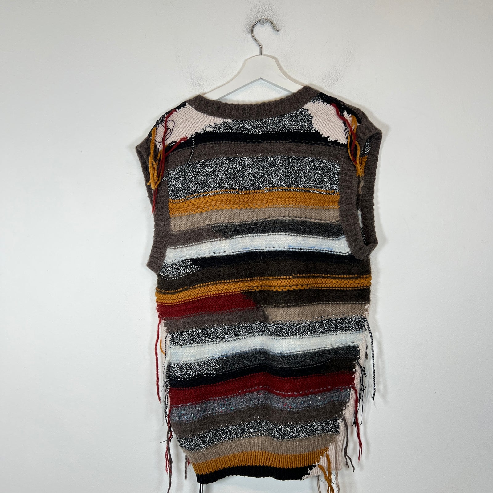 Amiri Multi Stripe Distressed Sweater Vest Size L