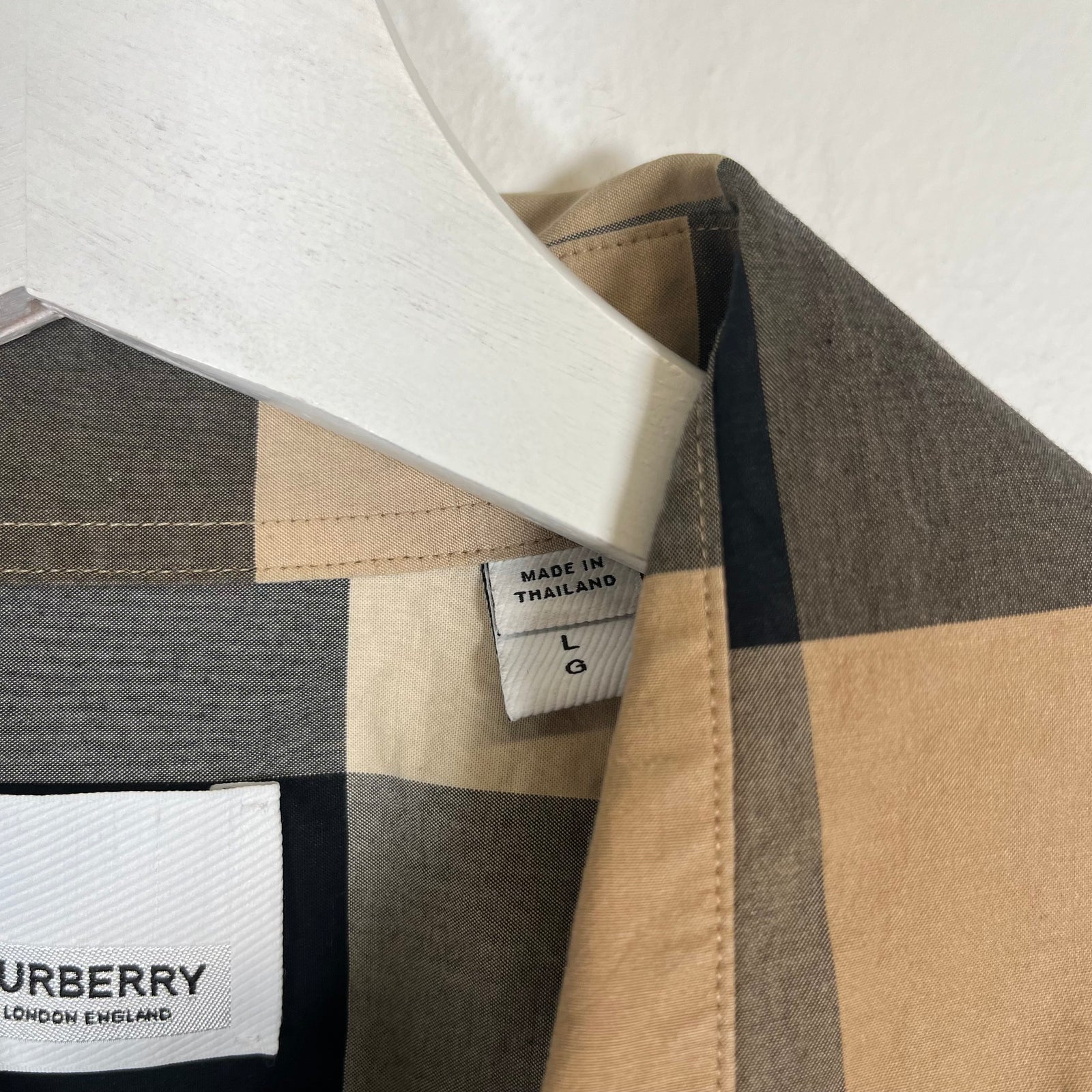 Burberry Vintage Check SS Button Up Shirt Sz L