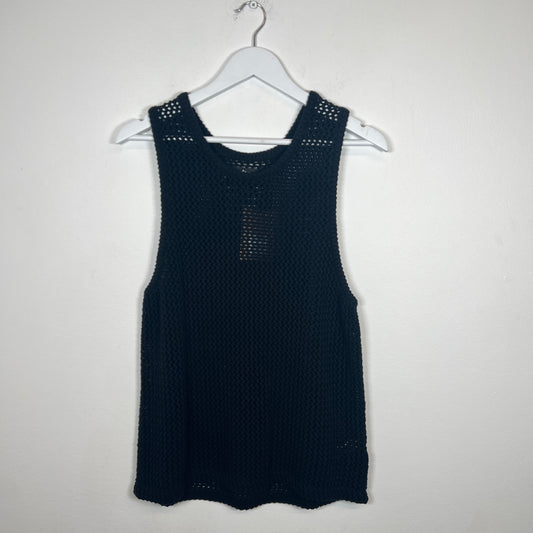 Stussy Black O'Dyed Crochet Tank Size S