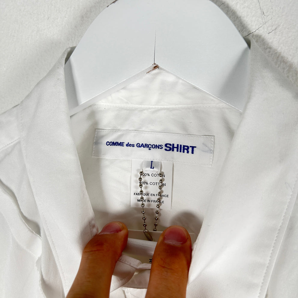 Comme Des Garcons Shirt White Button Up Size L