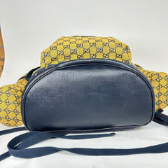 Gucci Yellow Fabric Maxi Monogram Utility GG Backpack