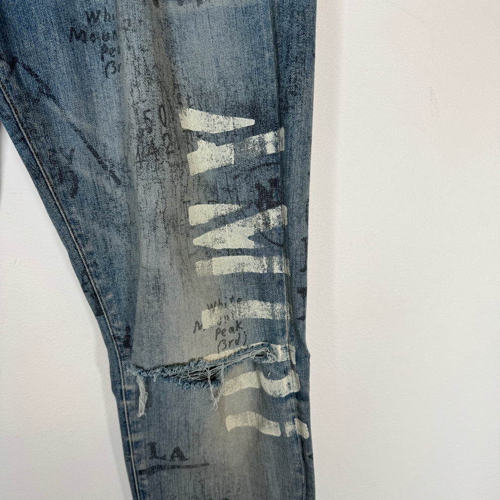 Amiri Lightwash Military Stencil Jeans Size 36
