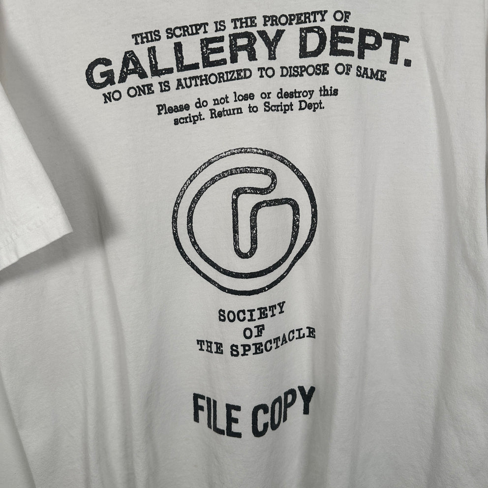 Gallery Dept. Script 'File Copy' Graphic T-Shirt Size L