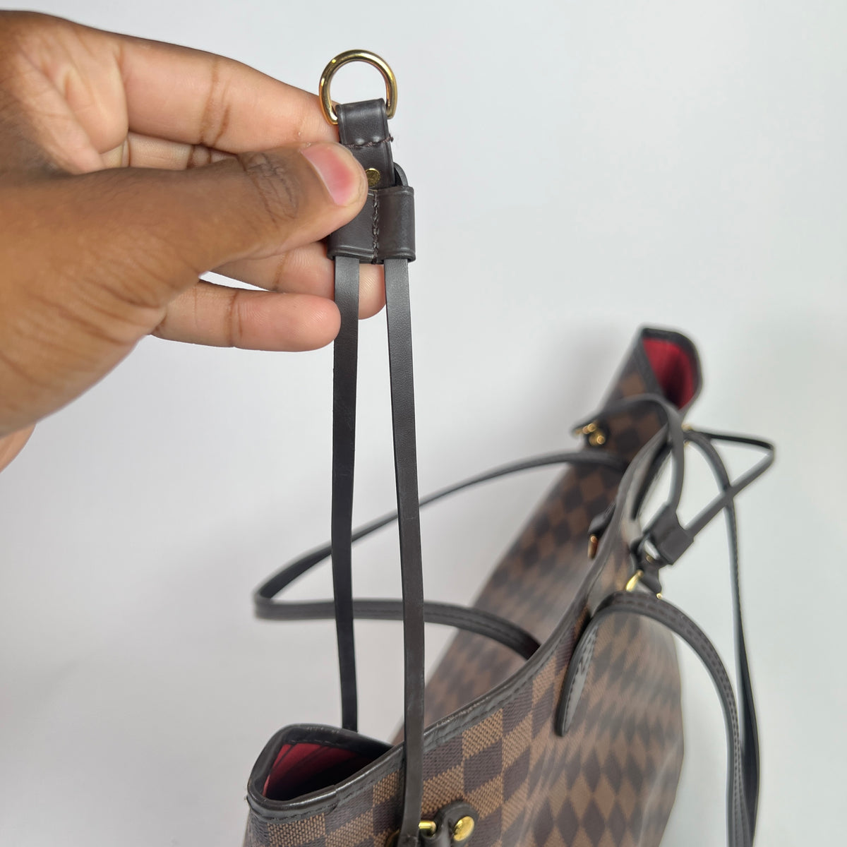 Louis Vuitton Damier Ebene Neverfull MM Toe Bag