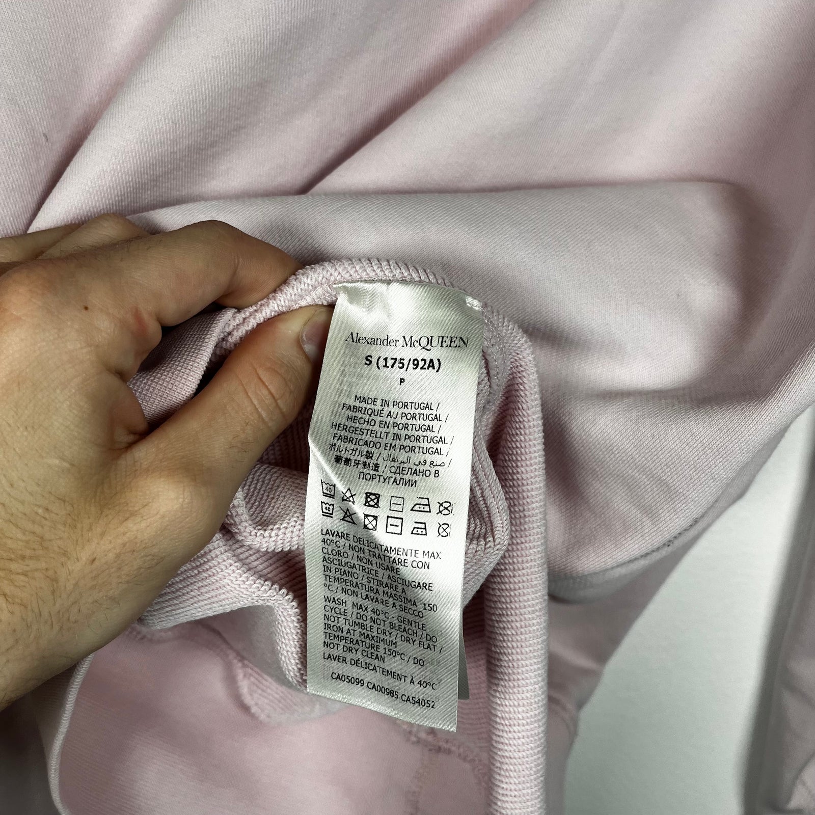 Alexander McQueen Pink Logo Crewneck Size S