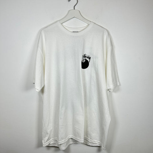 Stussy White 8 Ball Logo Tee Size L