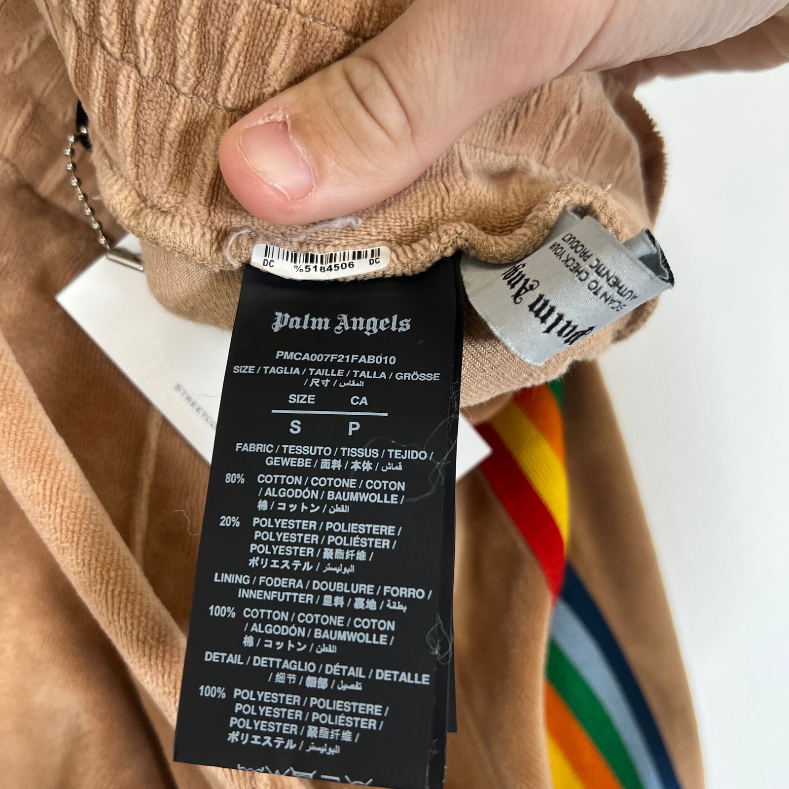 Palm Angels Brown Rainbow Narrow Track Pants Size S