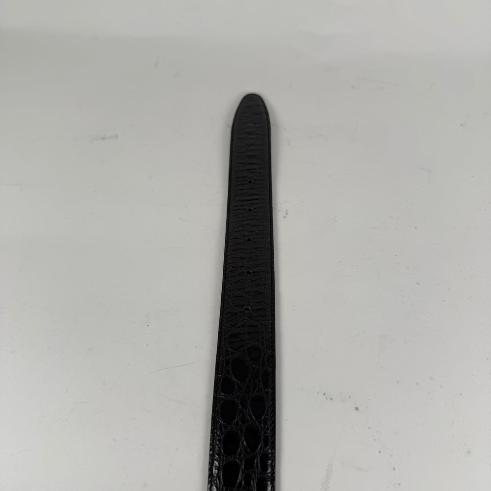Valentino Embossed Croc Black Belt Size 30