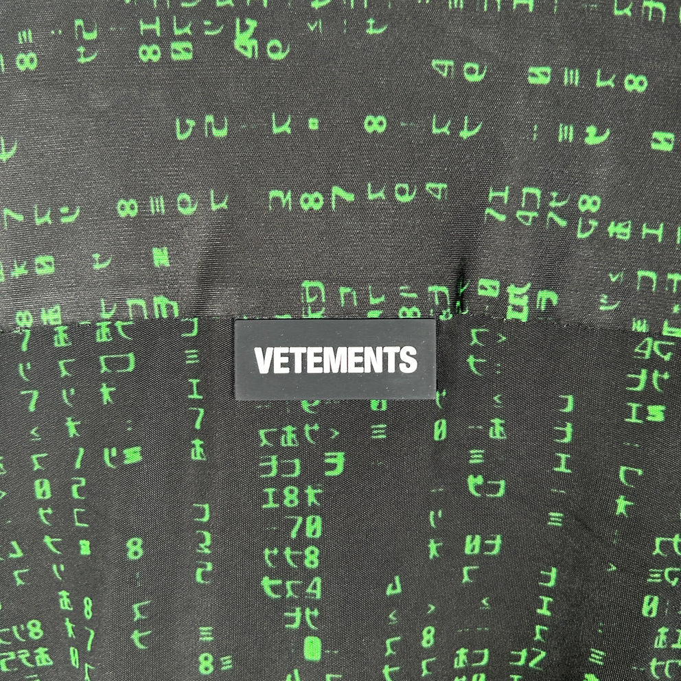 Vetements Matrix Code Viscose Button Up Oversized Shirt Size L