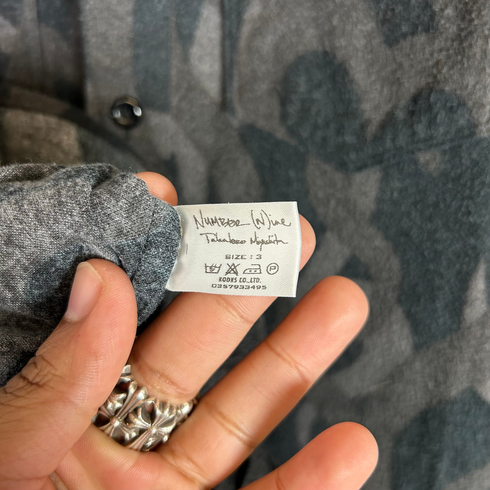 Number (N)ine AW04 Tribal Print Button-Up Shirt Size 3
