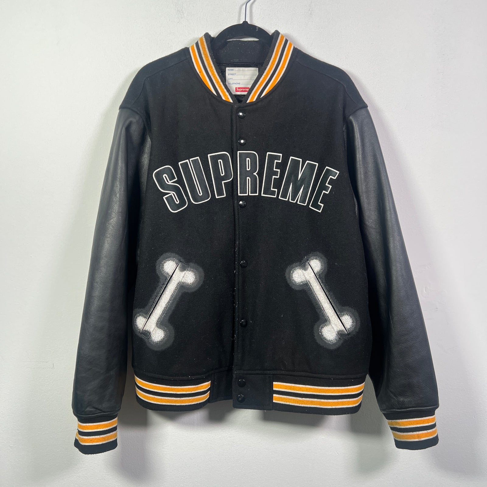 Supreme x Chito FW18 Bone Varsity Jacket Size L