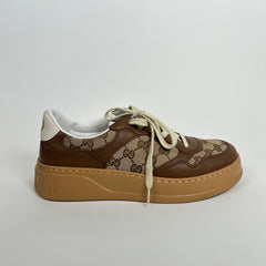 Gucci Brown Leather GG Chunky Sneakers Size 9.5
