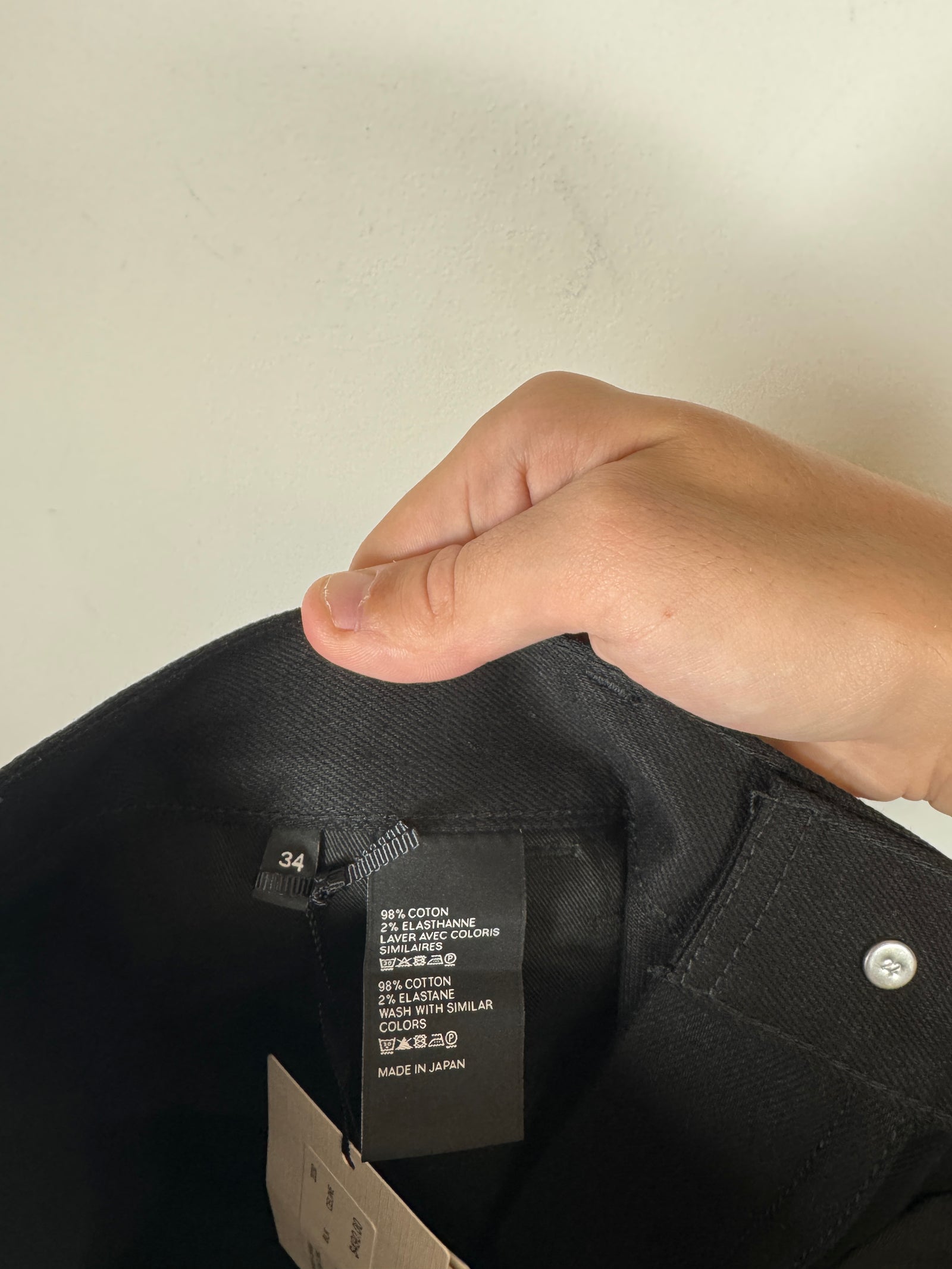 Celine Black Japanese Denim Jeans Size 34