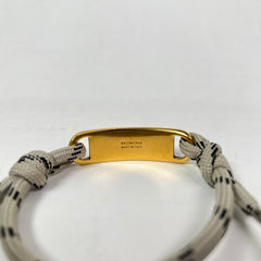 Balenciaga Beige Gold Plate Rope Bracelet