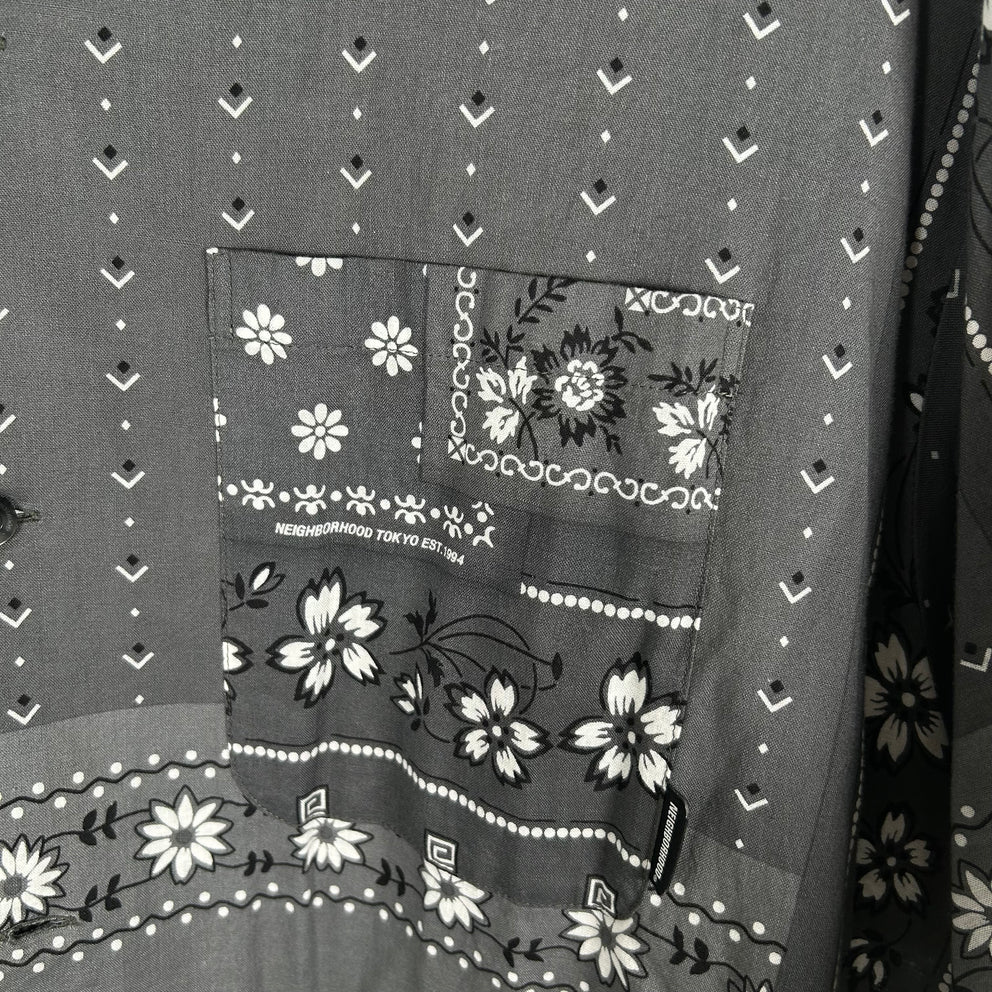 Neighborhood Grey Bandana Button-Up Shirt Size L