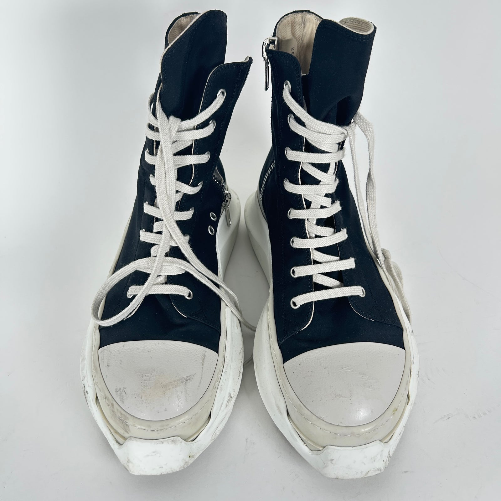 Rick Owens Black Nylon Abstarct High-Top Sneaker Size 12