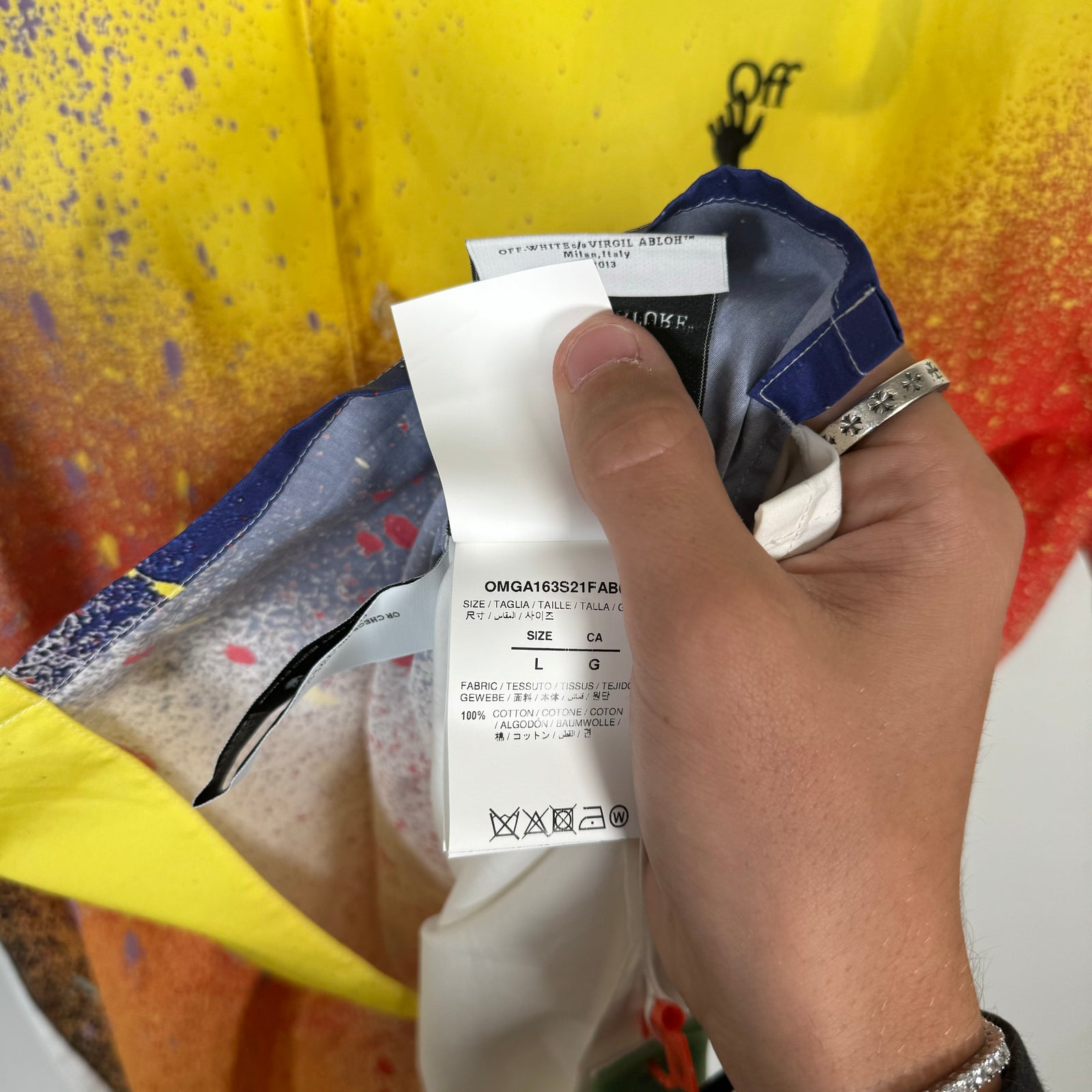 Off-White x Katsu Paint Splatter Button Up Shirt Size L