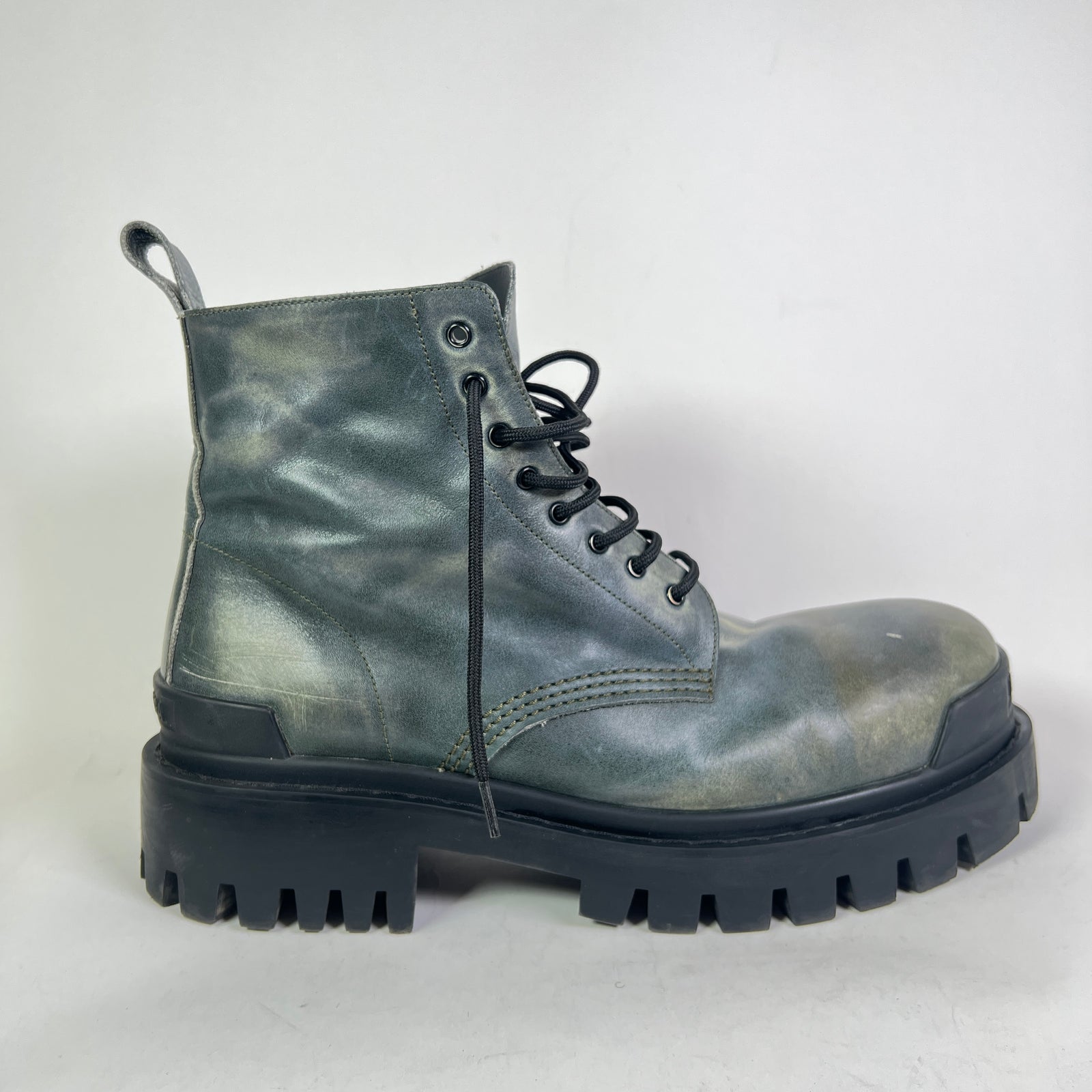 Balenciaga Worn Out Leather Strike Boots