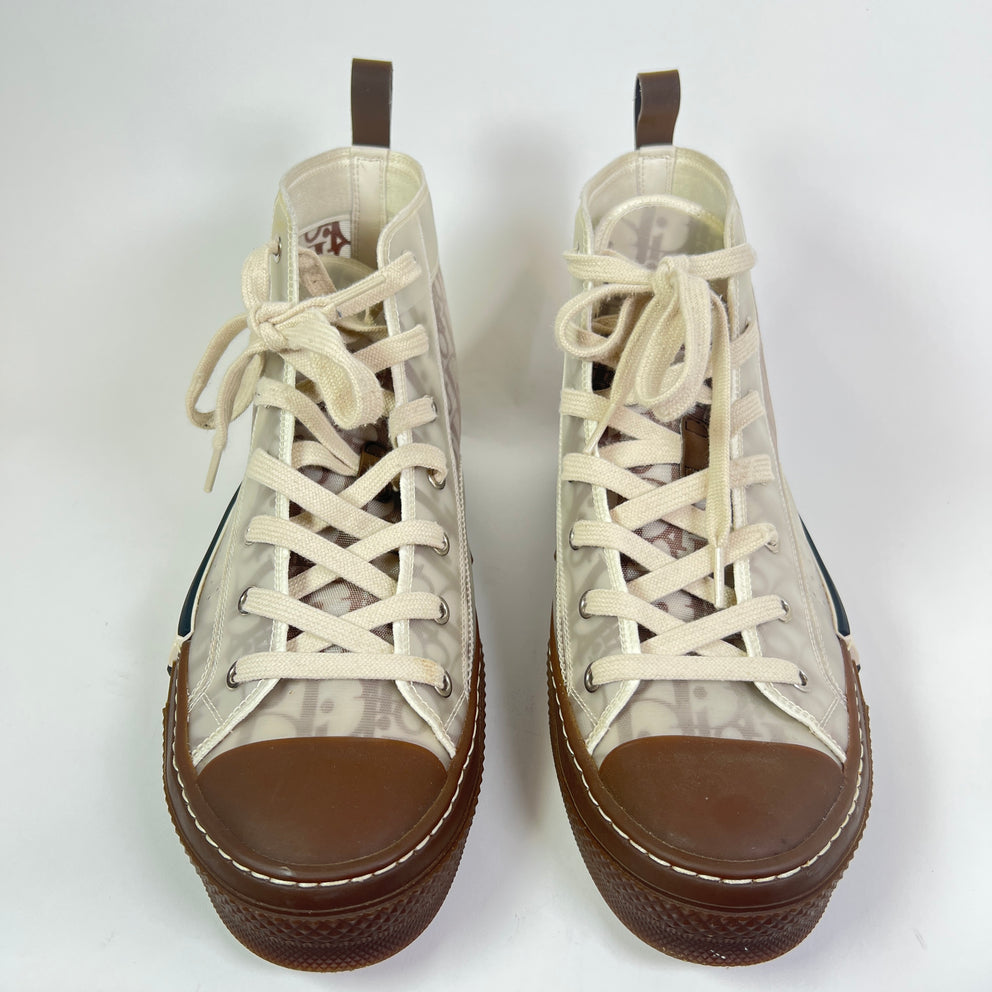 Dior B23 Brown Oblique High-Top Sneakers