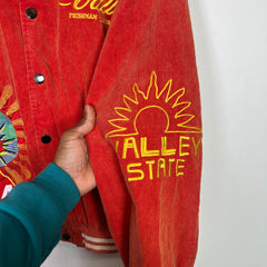 Vale Orange Forever Collage Souvenir Varsity Jacket Size XL
