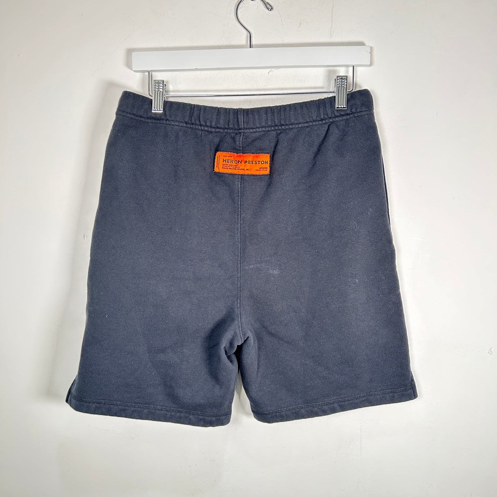 Heron Preston Black Logo Print Shorts Size S