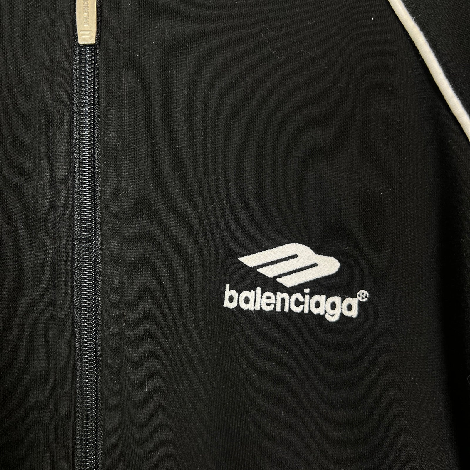 Balenciaga Black 3B Sports Icon Track Jacket Size 2