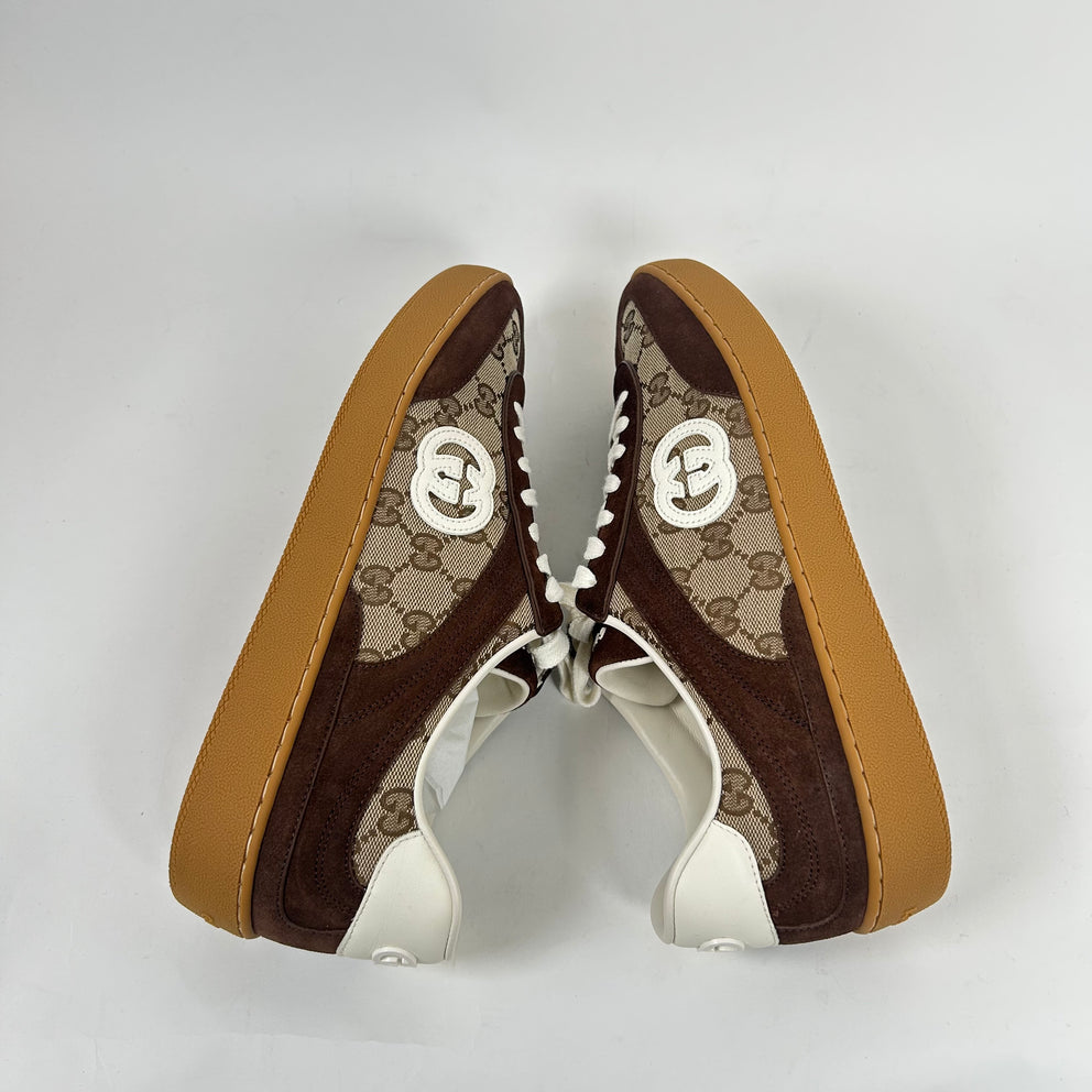 Gucci G57 Brown Suede Sneaker Size GG 8