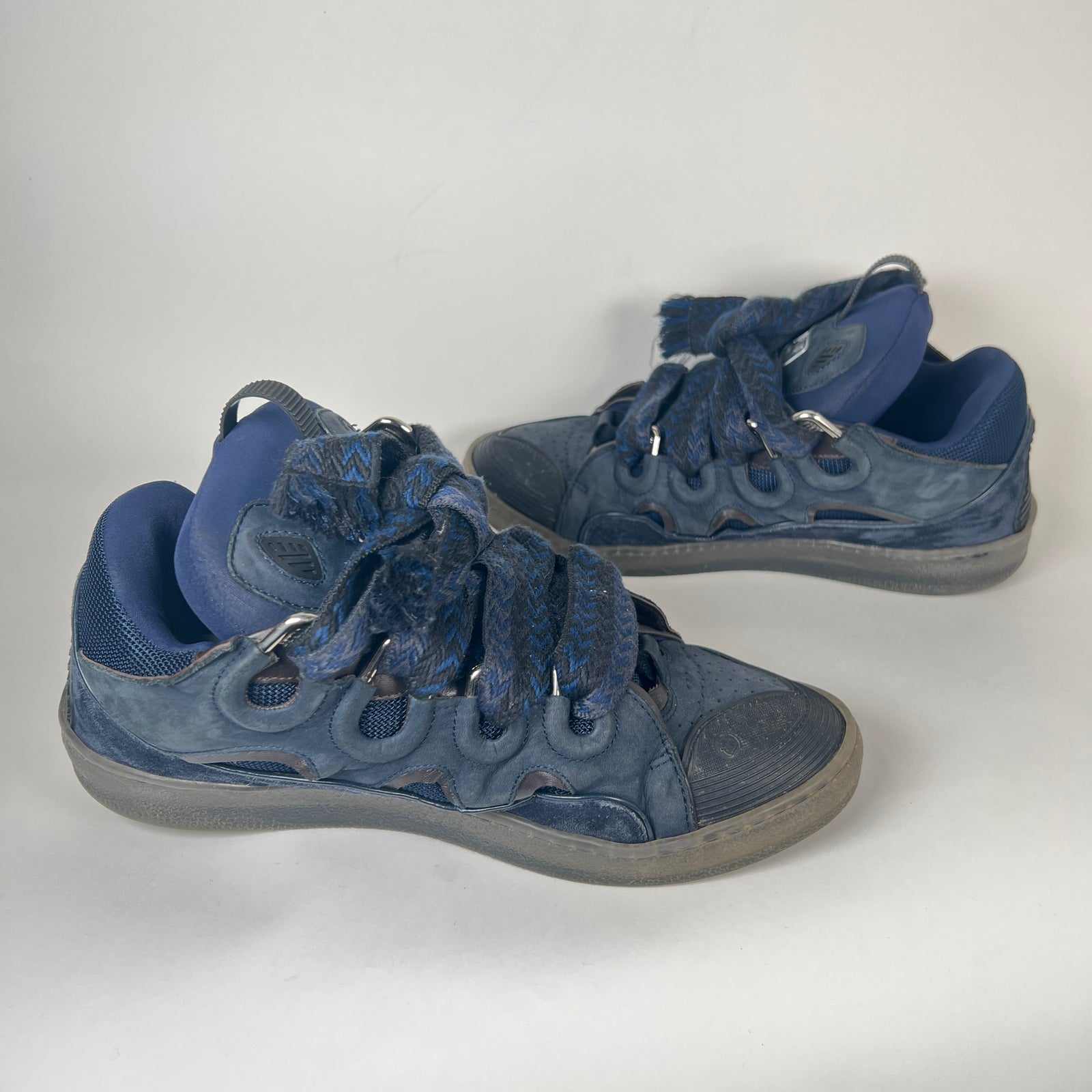 Lanvin Navy Curb Sneakers Size 45