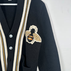 Gucci Black Striped Bee Cardigan Sweater Size XS