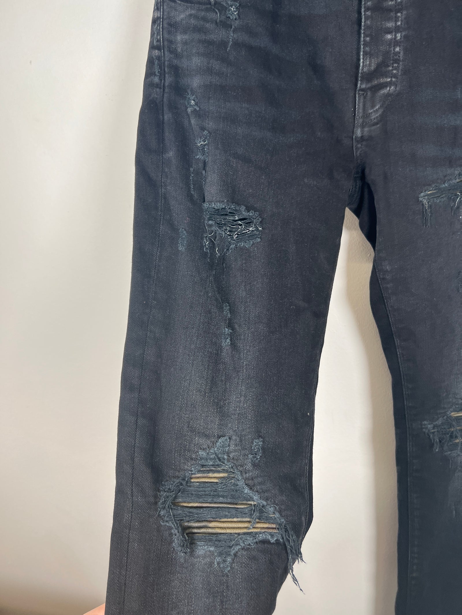 Amiri Black MX1 Camo Leather Size 29