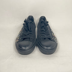 Burberry Black Canvas Larkhall Logo Sneaker Size 37.5