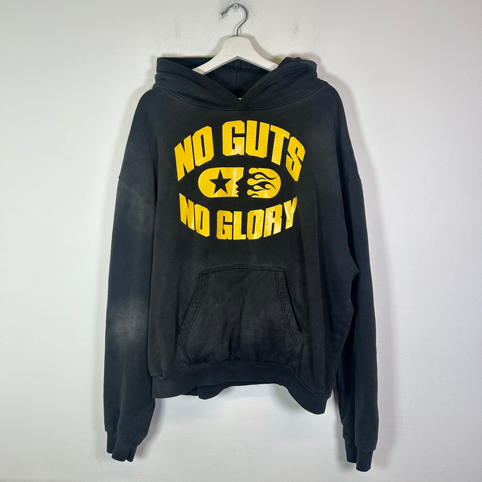 Hellstar Black 'No Guts No Glory' Logo Hoodie Size L