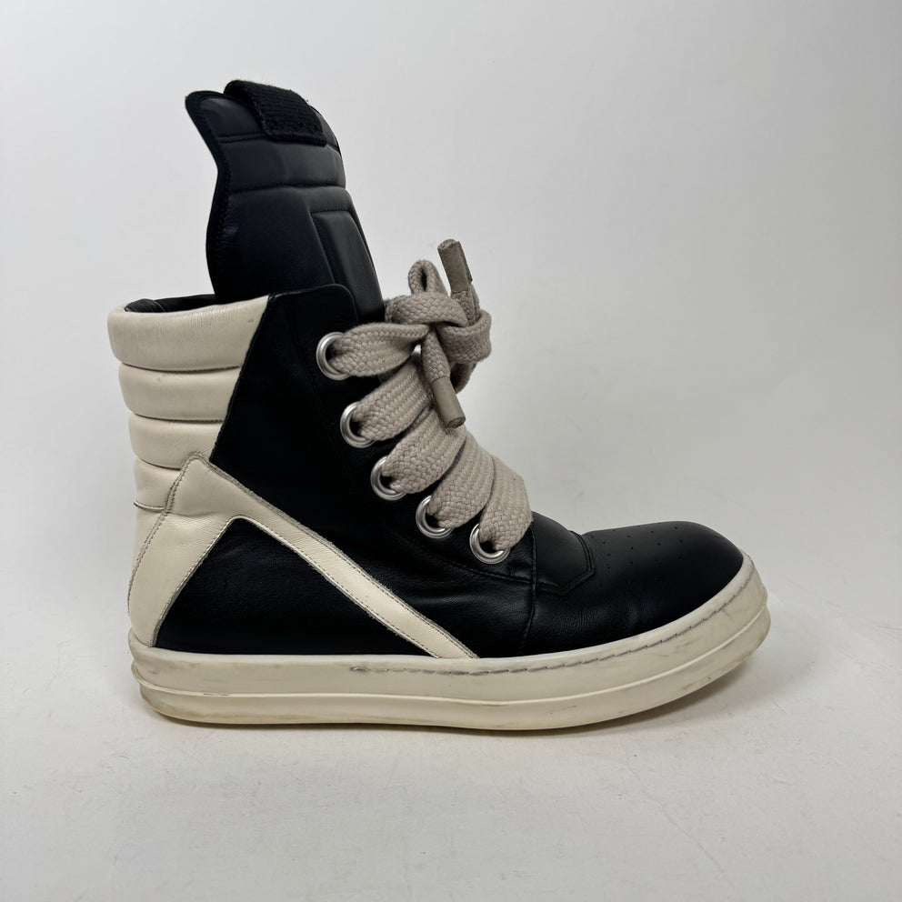 Rick Owens Black Jumbo Lace Geobaskets Size 41
