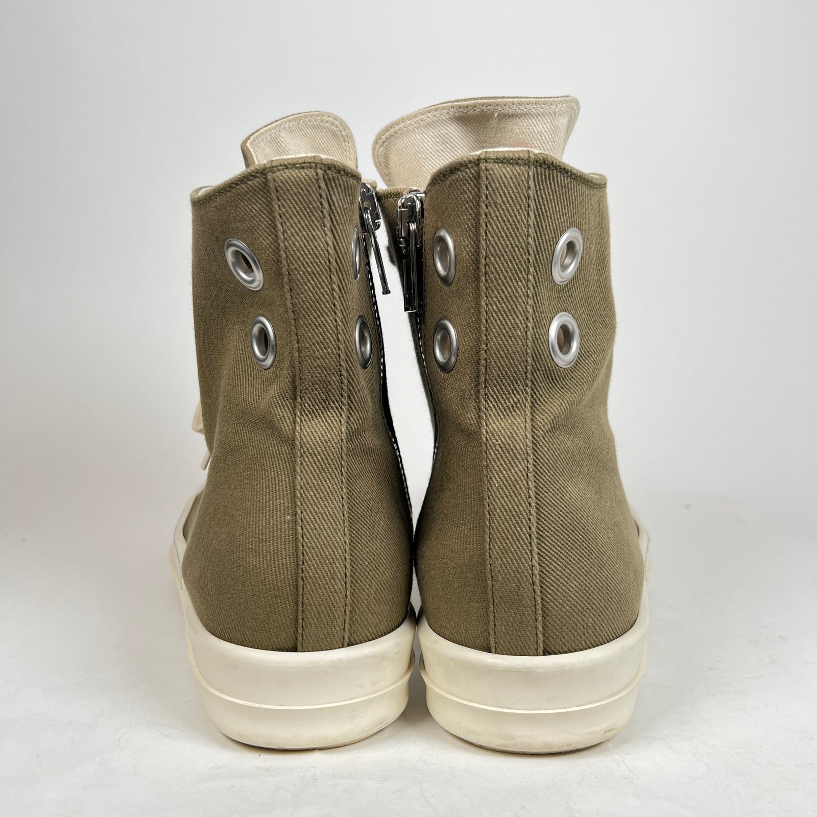 Rick Owens Drkshdw Olive High Top Ramones Size 42