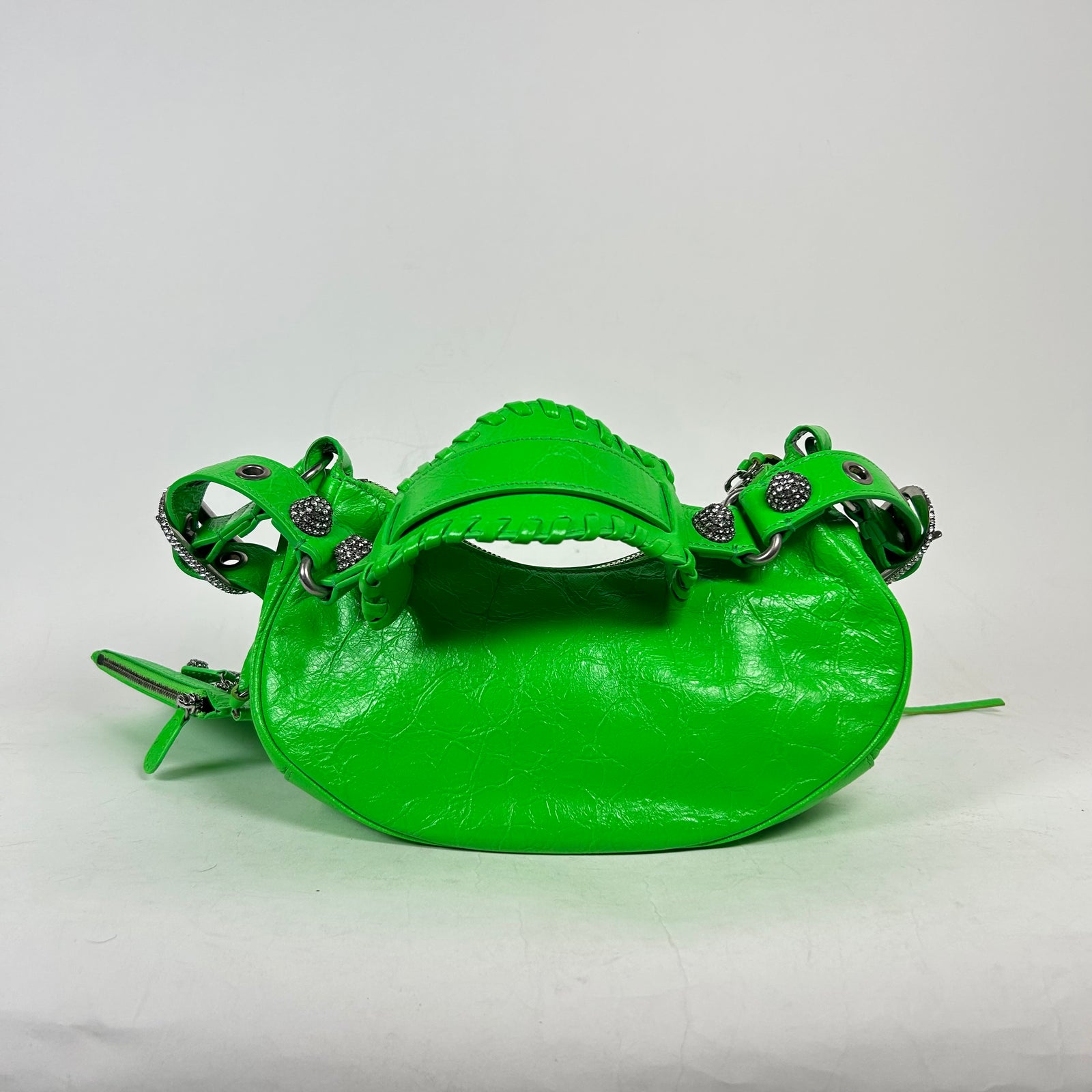 Balenciaga Lime Green Crystal Le Cagole Shoulder Bag