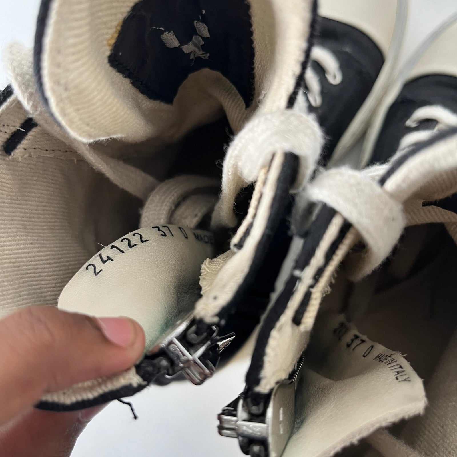 Rick Owens DrkShdw Black Canvas Ramones Size 37