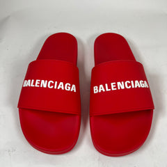 Balenciaga Red Rubber Pool Slide Size 46