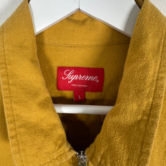 Supreme Yellow Zip-Up Shirt Size L