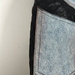 Acne Studios Leather Patchwork Denim Pants Size 32