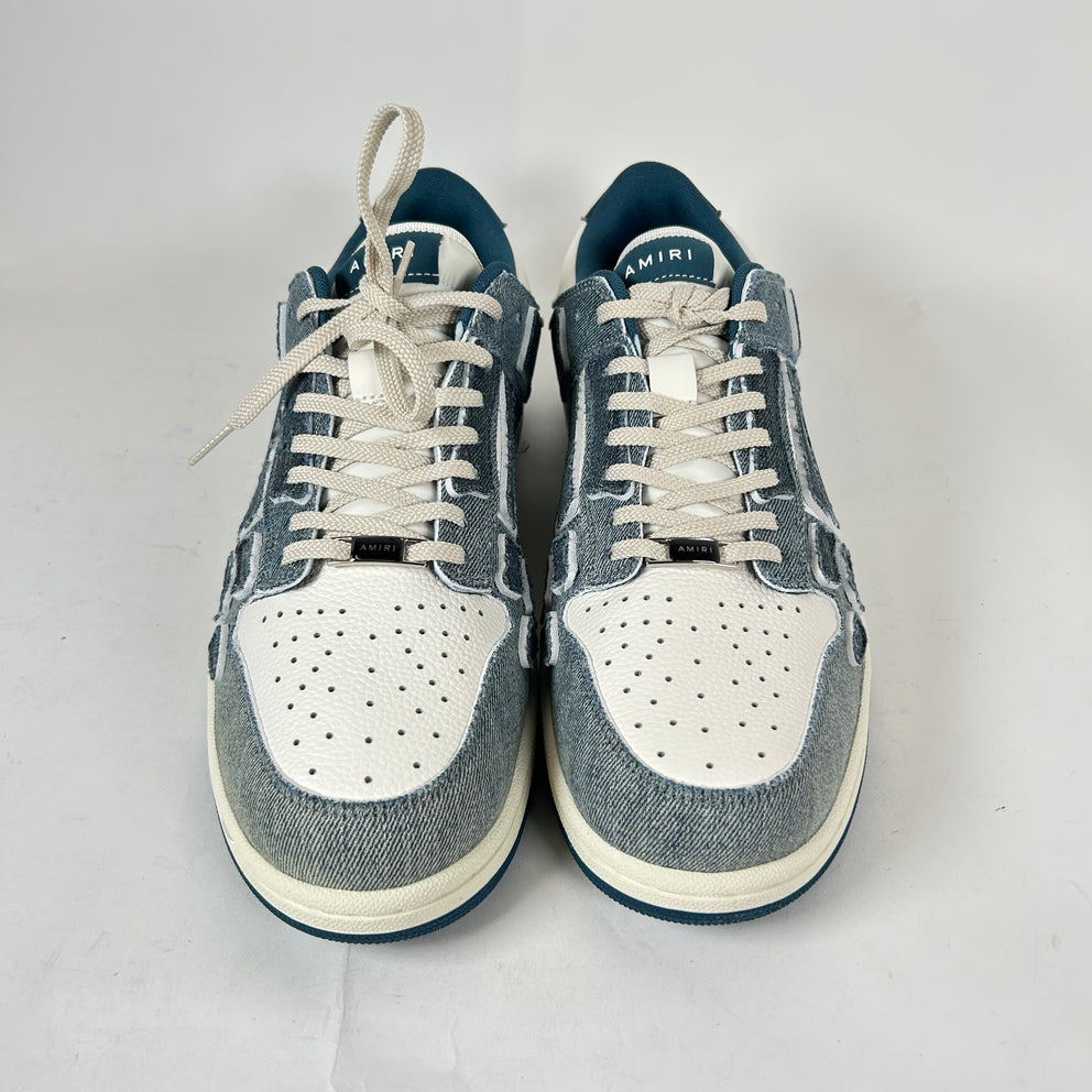 Amiri Blue Denim Skel Low-Top Sneaker Size 46