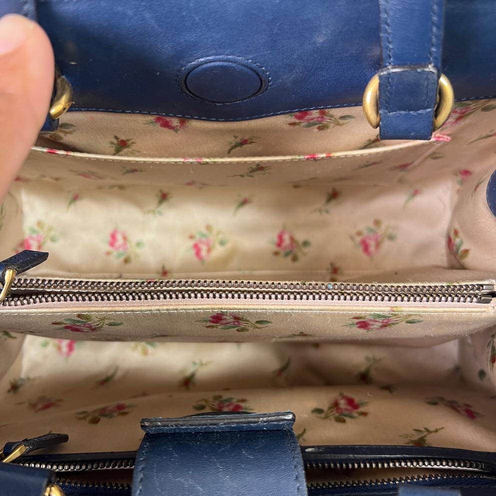 Gucci Washed Denim Pearl GG Marmont Tote Bag