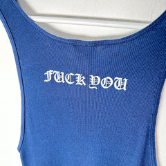 Chrome Hearts Navy T-Bar Tank-Top Size L