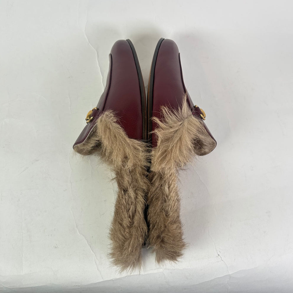 Gucci Princetown Horsebit Fur Mules