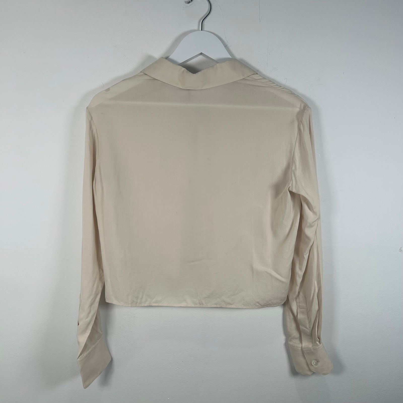 Celine Silk Cropped Button Up Shirt Size XS