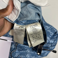 Fendi Graphic Print Chambray Trousers
