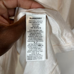 Burberry White Tonal Logo T-Shirt Size L