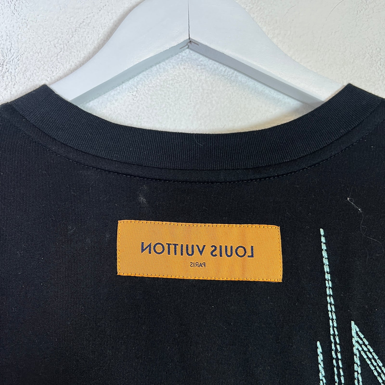 Louis Vuitton Black Frequency Embroidered T-Shirt Size L