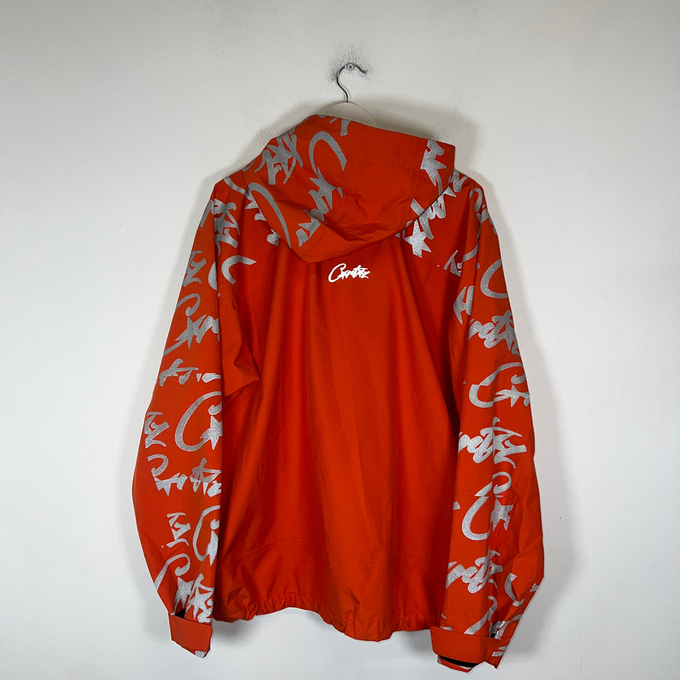 Corteiz Orange Elitework Waterproof Shell Jacket Size XL