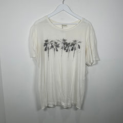 Saint Laurent White 'Trees' T-Shirt Size L