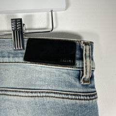 Amiri Light Wash Black Patch MX1 Jeans Size 36